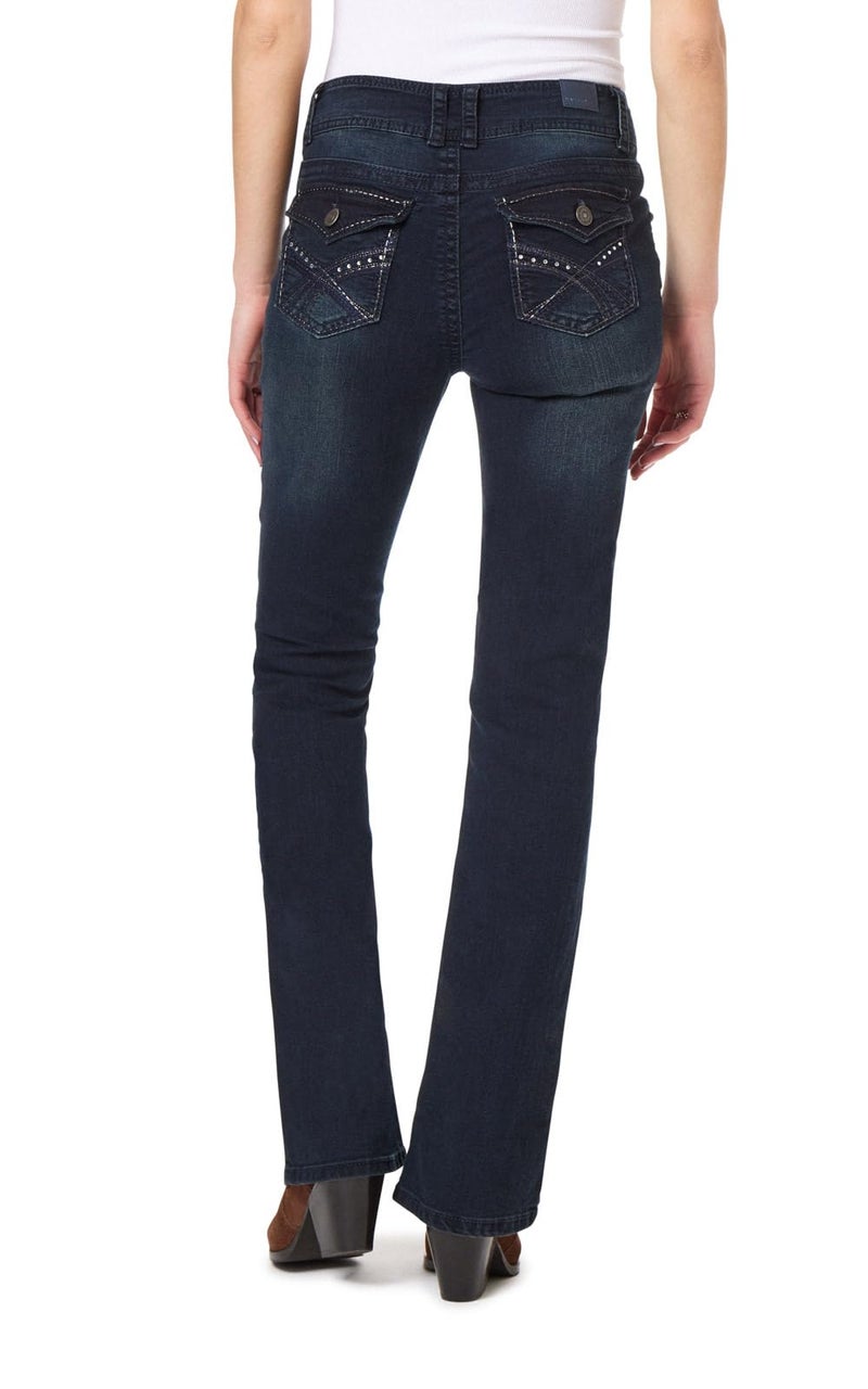 WallFlower Women's InstaStretch Luscious Curvy Bootcut Jeans, BlackBerry, 11 - Image 3